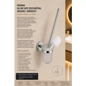   Premium-Wand-WC-Bürste mit Glasbehälter – Messing, verchromt