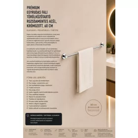  Premium-Handtuchstange zur Wandmontage – Edelstahl, verchromt, 60 cm