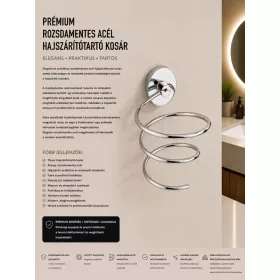 Premium-Föhnhalter-Korb aus Edelstahl