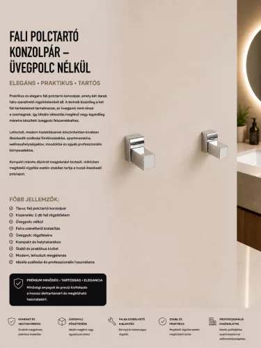Wand-Regalhalter-Paar – ohne Glasablage