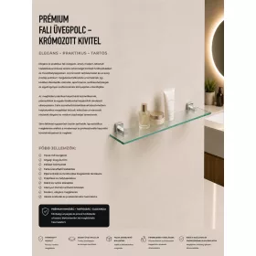 Premium-Wandglasablage – verchromt