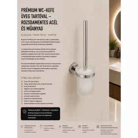   Premium-WC-Bürste mit Glasbehälter – Edelstahl und Kunststoff