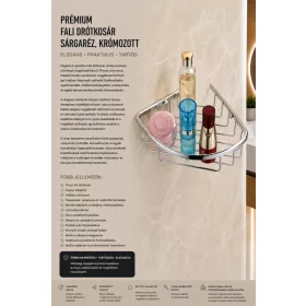 Premium-Wanddrahtkorb – Messing, verchromt (K21-058-2)