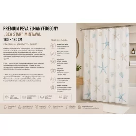   Premium-PEVA-Duschvorhang mit „Sea Star“-Motiv – 180 × 180 cm