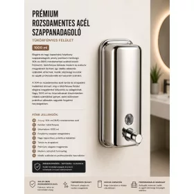   Premium-Seifenspender aus Edelstahl – hochglanzpoliert, 1000 ml