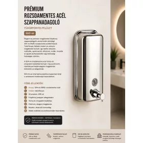   Premium-Seifenspender aus Edelstahl – hochglanzpoliert, 500 ml