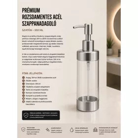 Premium-Seifenspender aus Edelstahl – satiniert, 350 ml