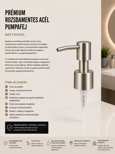 Premium-Pumpkopf aus Edelstahl – matt