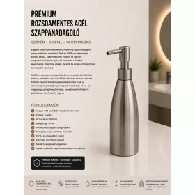 Premium-Seifenspender aus Edelstahl – satiniert, 500 ml