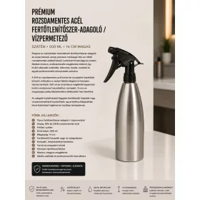   Premium-Desinfektionsmittelspender / Wassersprüher aus Edelstahl – satiniert, 500 ml