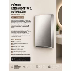 Premium-Papierspender aus Edelstahl – satiniert/matt