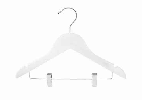 Children's wooden coat hanger with trouser presser