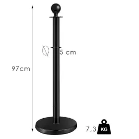 Köteles kordonoszlop fekete, 7,3kg (KOB)