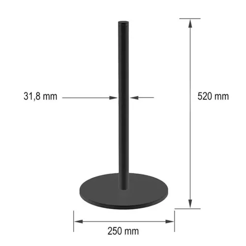 Múzeumi köteles kordonoszlop fekete színű, 3,7kg (MOB)