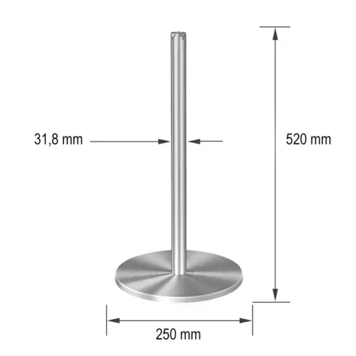 Múzeumi köteles kordonoszlop króm színű, 3,7kg (MOK)