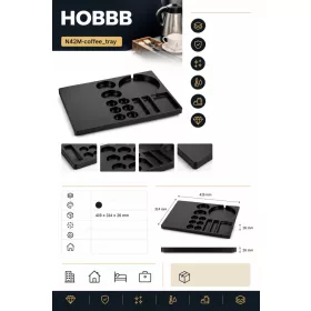 HOBBB Rudkøbing Melamin-Gästetablett, Schwarz