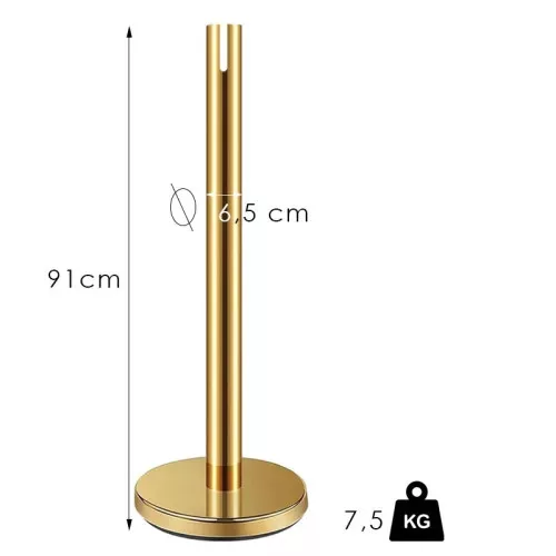Arany kordonoszlop, 2.4m, szalag nélkül (NOA)