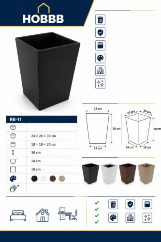 HOBBB Omø Gästezimmer-Mülleimer, Schwarz