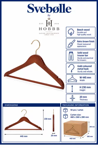 HOBBB Svebølle Kleiderbügel, Retro