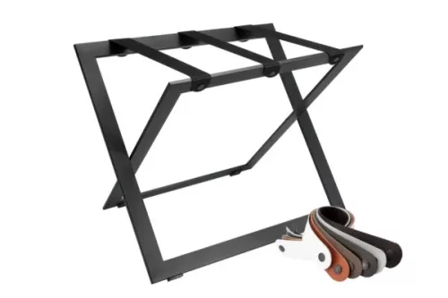 SCURO bőröndtartó állvány Fekete acél