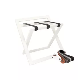 STAND+ bőröndtartó állvány háttámlával Fehér