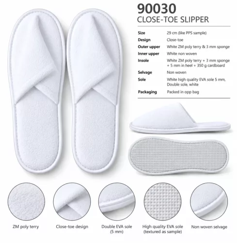 Geschlossener Hotelslipper aus Frottier