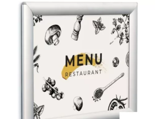 Basic Snap Frame Aluminium-Plakatrahmen 25 mm, A3, mit eckiger Ecke, silber