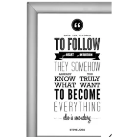   Basic Snap Frame Aluminium-Plakatrahmen 25 mm, A4, mit eckiger Ecke, silber