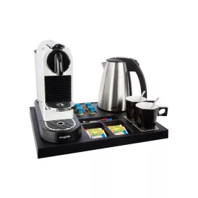 Siesta tálca 1L-es vízforralóval és 2 fekete csészével