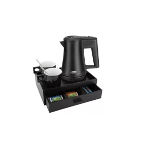   Smart tálca 0,5L-es fekete vízforralóval és 2 fekete csészével