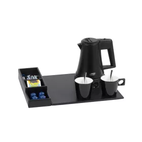   Snap tálca 0,5L-es fekete vízforralóval és 2 fekete csészével