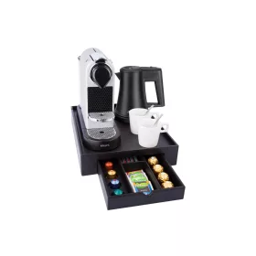   Space tálca 0,5L-es fekete vízforralóval és 2 fehér csészével