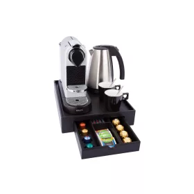 Space tálca 1L-es vízforralóval és 2 fekete csészével