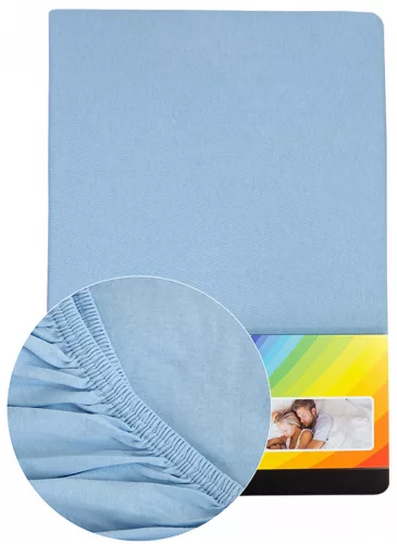 SPANNBETTLAKEN HELLBLAU 91423   90-100x200