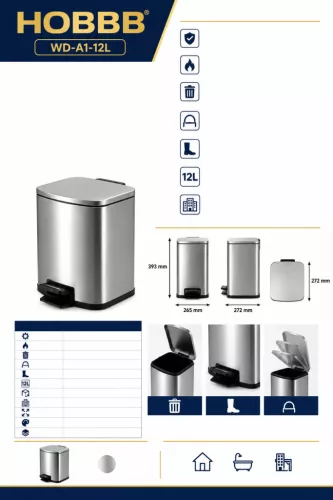 HOBBB Livø Gästezimmer-Mülleimer, 12 l