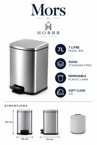 HOBBB Mors Badezimmer-Mülleimer, 7,0 l