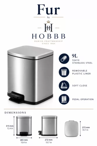 HOBBB Fur Gästezimmer-Mülleimer, 9,0 l