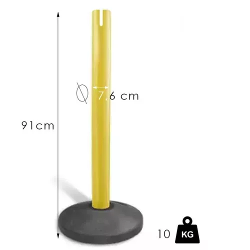 XL szalagos kordonoszlop, 4.8m, szalag nélkül (XLO-yellow)