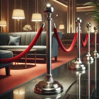 Absperrpfosten mit Kordel