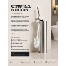 Edelstahl-WC-Bürste mit Halter – Stahl 430 (18/0)